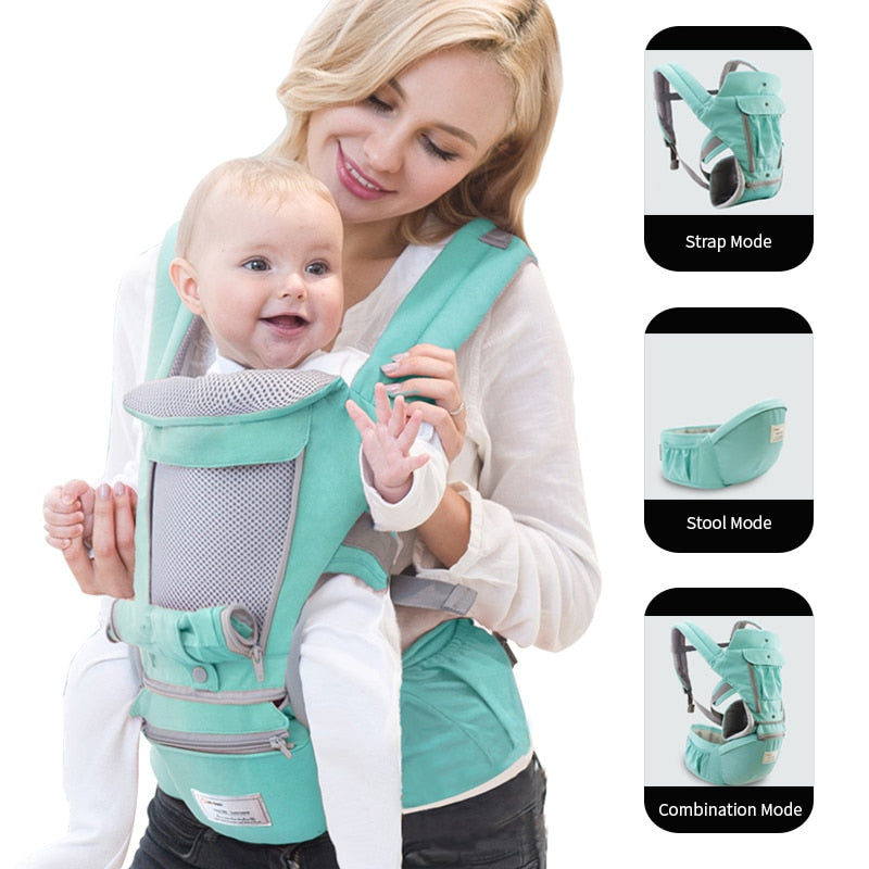 Porte-bébé ergonomique & respirant 4 saisons de 0 à 4 ans Qinhu
